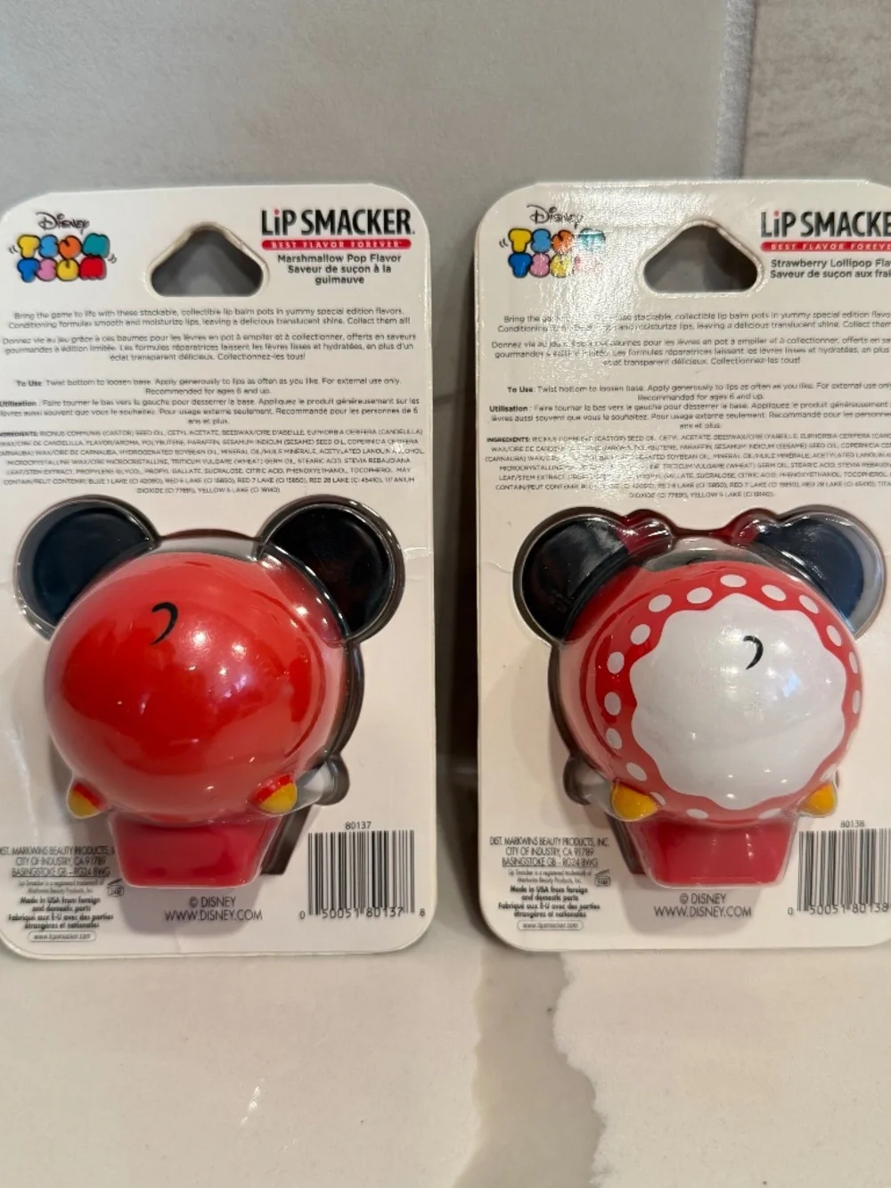 Lip Smacker Disney Tsum Tsum Mickey and Minnie Lip Balms | NWT